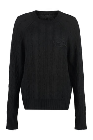 ETRO Luxurious Black Cashmere Crew-Neck Sweater for Women - FW23