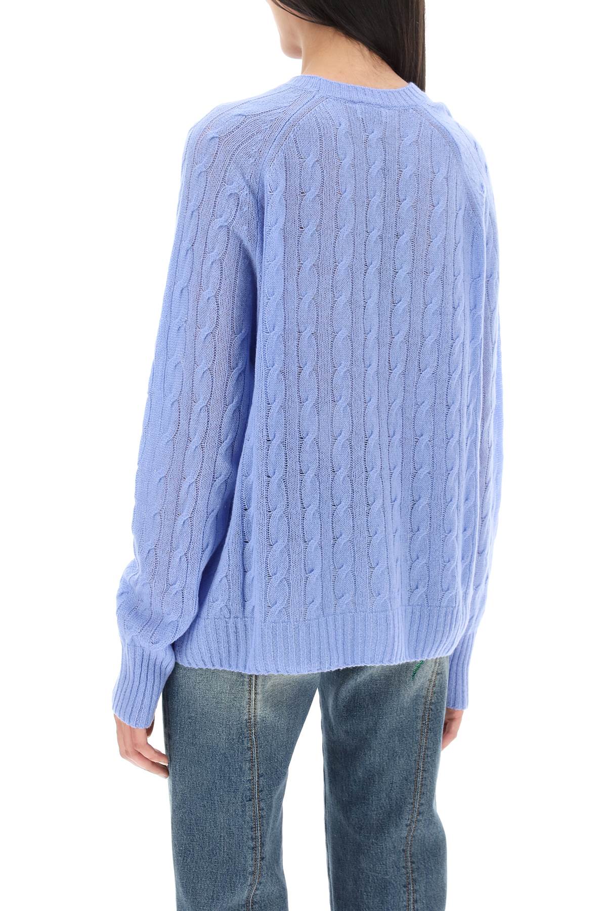 ETRO Unique Pegasus Embroidered Cashmere Sweater in Blue - FW23 for Women