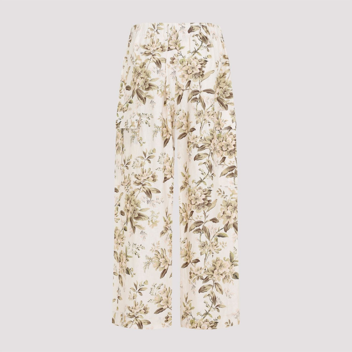 ZIMMERMANN Golden Multicolor Linen Pocket Pants