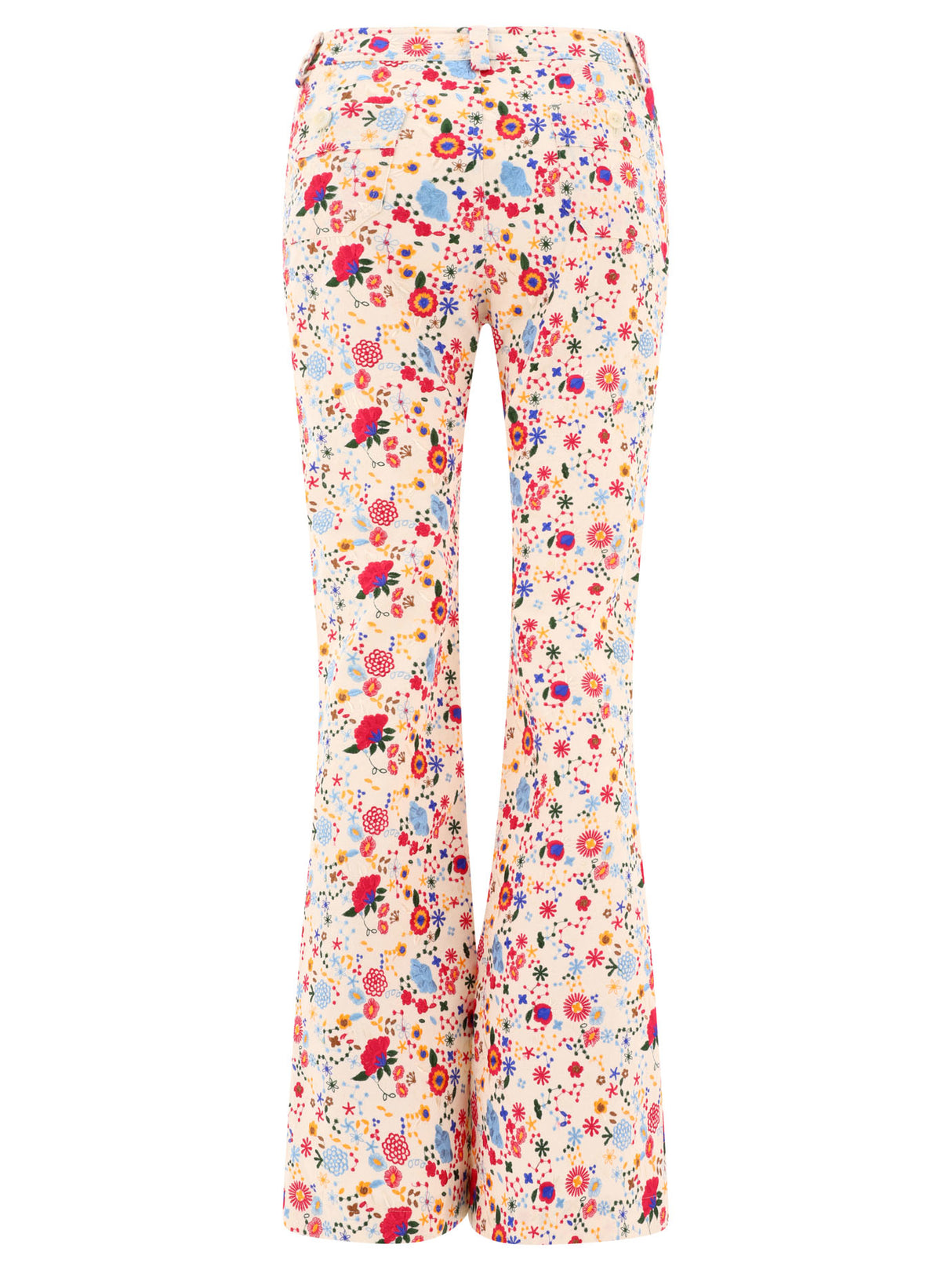 INES DE LA FRESSANGE Embroidered Regular Fit Trousers for Women in White for SS24