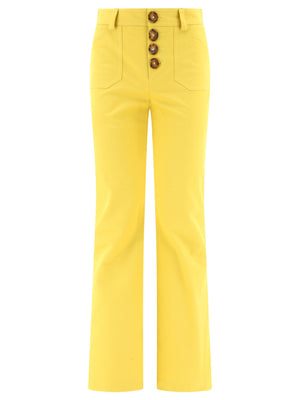 INES DE LA FRESSANGE Charlotte Flare Yellow Trousers