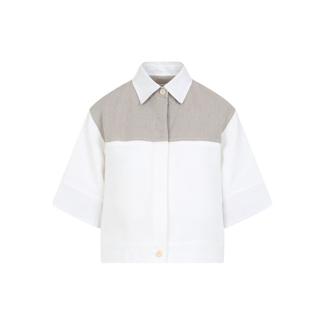 MAX MARA Bicolor Cropped Mini Shirt