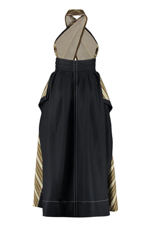 TORY BURCH Striped Maxi Dress with Contrasting Bands and Back Panel for Women