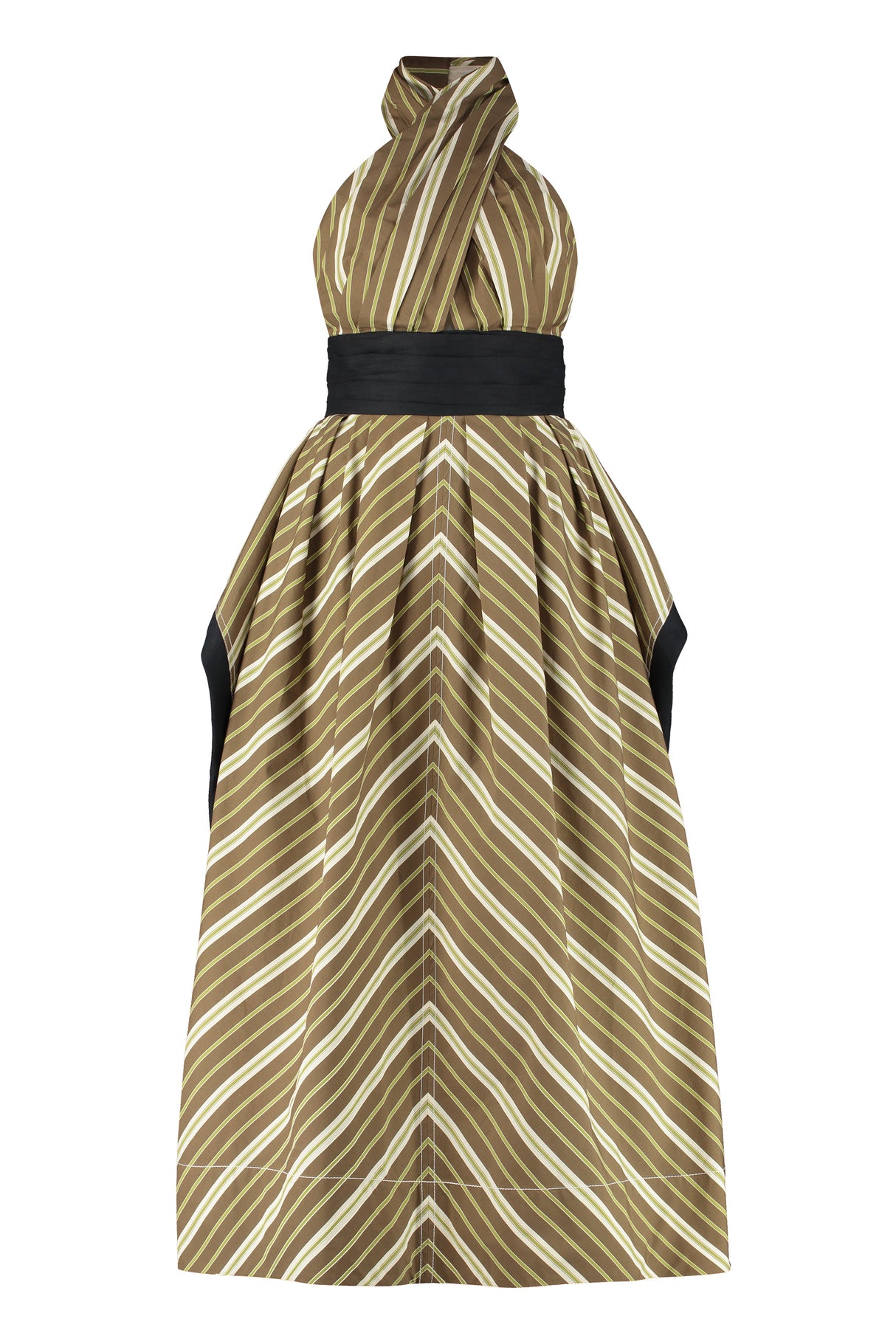 TORY BURCH Striped Maxi Dress with Contrasting Bands and Back Panel for Women
