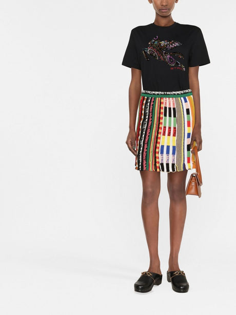 ETRO Multicolored Rainbow Jacquard Knit Skirt for Women - FW22 Collection