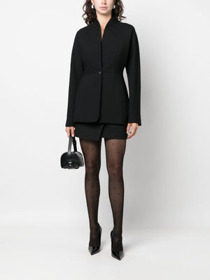 FERRAGAMO Stylish Black Collarless Single-Breasted Blazer for Women from FW23 Collection