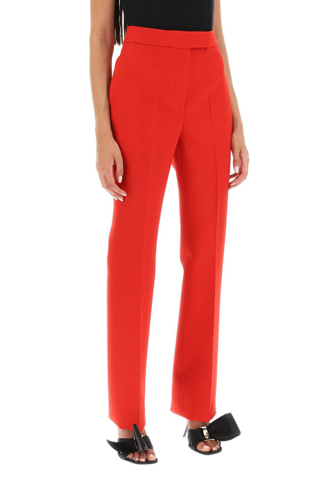 FERRAGAMO Red Wool Natté Cigarette Pants for Women - FW23