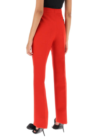 FERRAGAMO Red Wool Natté Cigarette Pants for Women - FW23