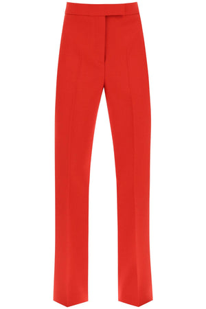 FERRAGAMO Red Wool Natté Cigarette Pants for Women - FW23