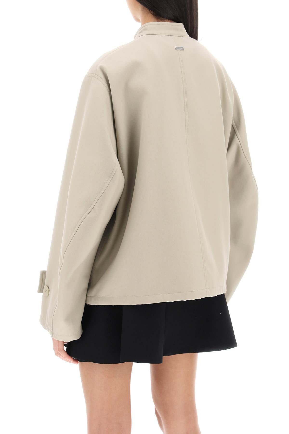 FERRAGAMO Oversized Cotton Blouson Jacket for Women in Neutro for SS24