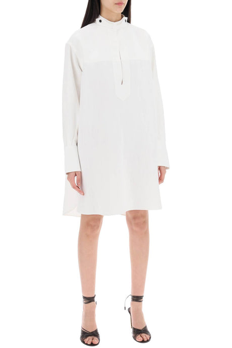 FERRAGAMO White Linen Blend Tunic Dress for Women - SS24 Collection