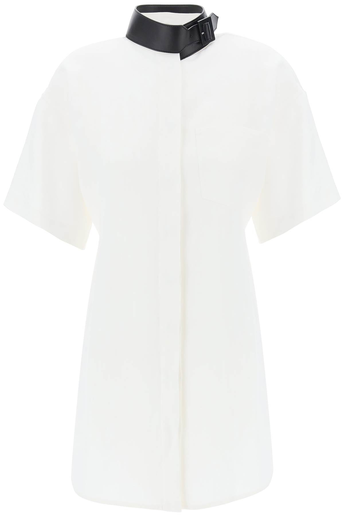 Ferragamo Women's Leather Buckle Chemisier Dress in White for SS24