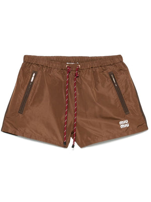 MIUMIU Recycled Polyester Mini Track Shorts