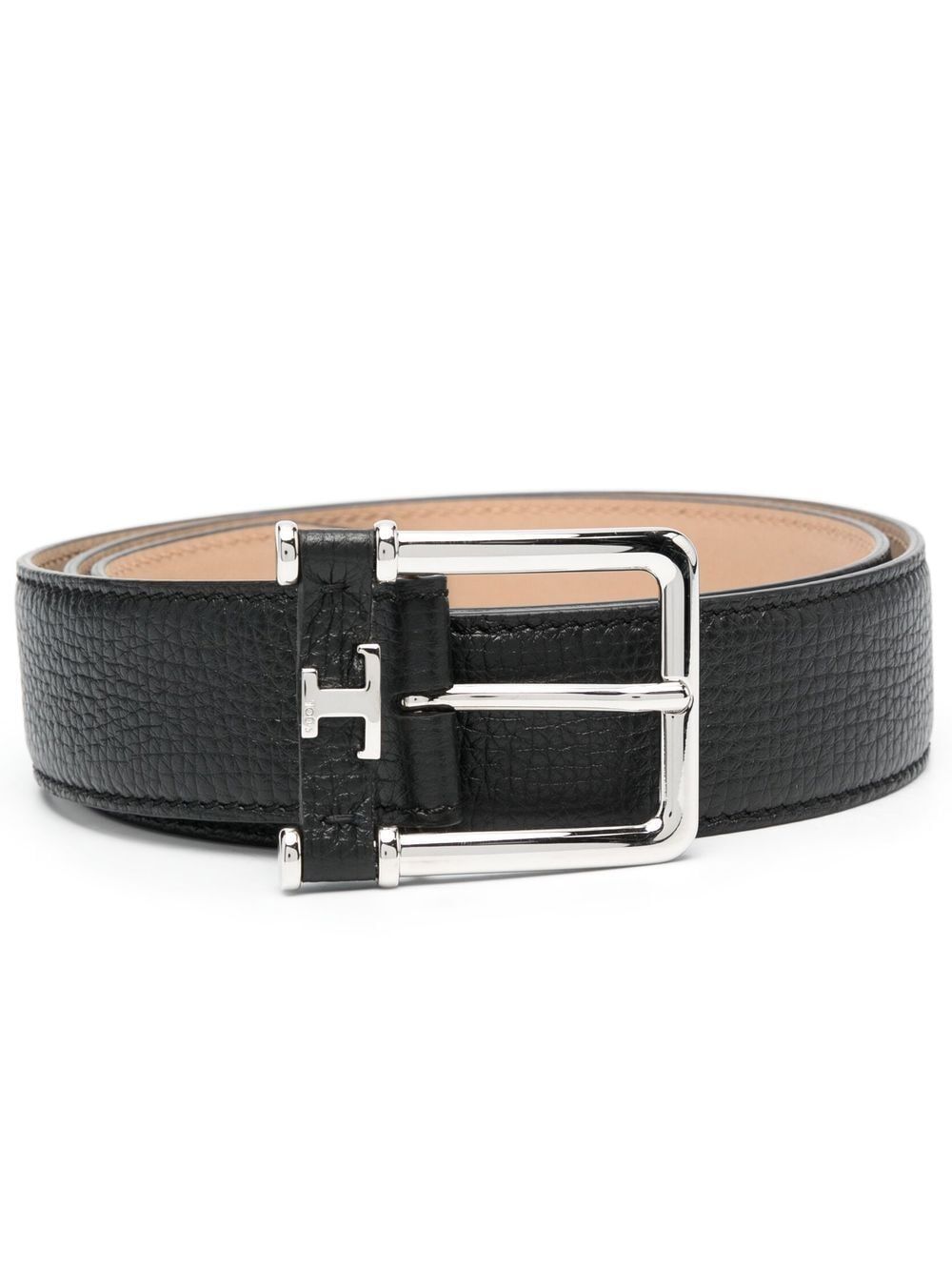 TOD'S Elegant Black Calf Leather Belt with Buckle