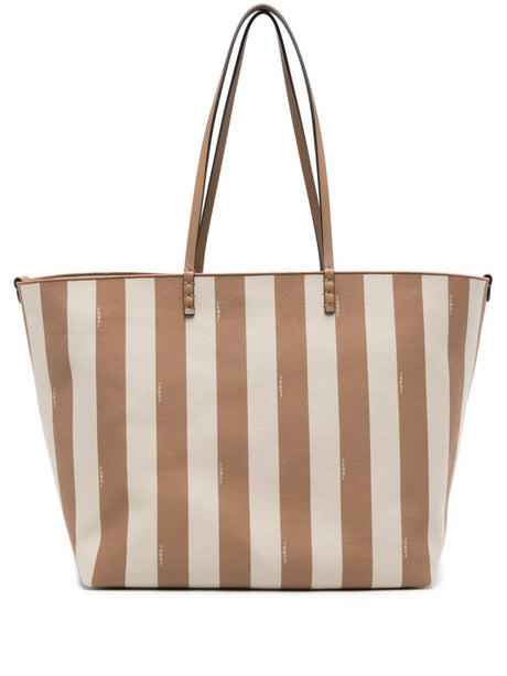 FENDI Large Striped Roll Shopper Bag - 35 x 32 x 19.5 cm