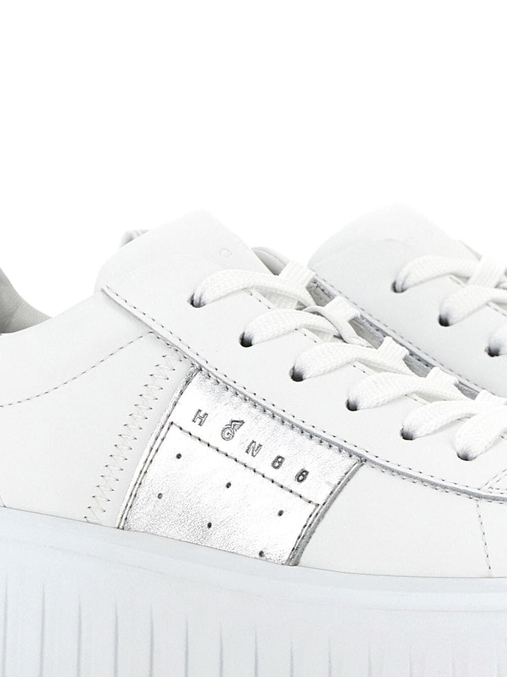 HOGAN Classic White Striped Lace-Up Leather Sneakers