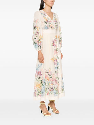 ZIMMERMANN Floral Midi Wrap Dress with Pockets