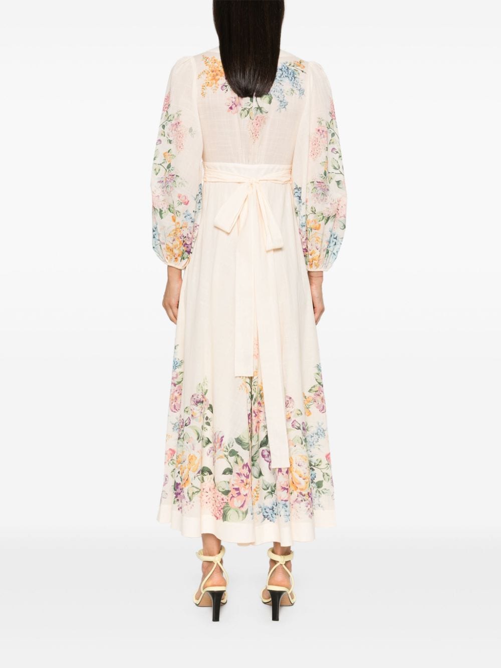 ZIMMERMANN Floral Midi Wrap Dress with Pockets