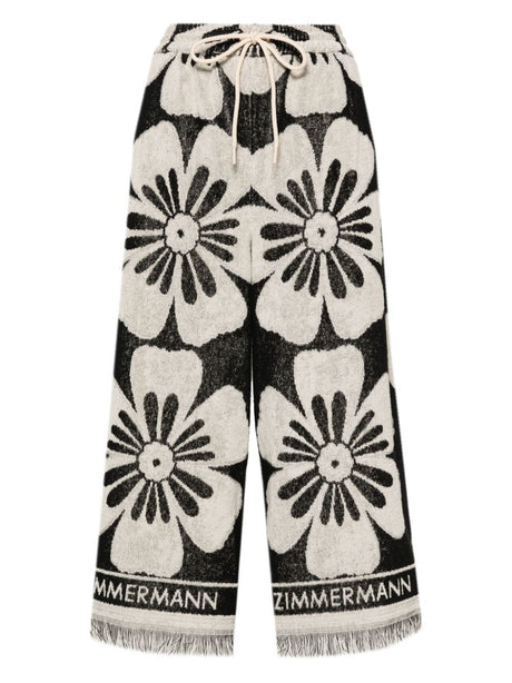 ZIMMERMANN Floral Cotton Terry Lounge Pants