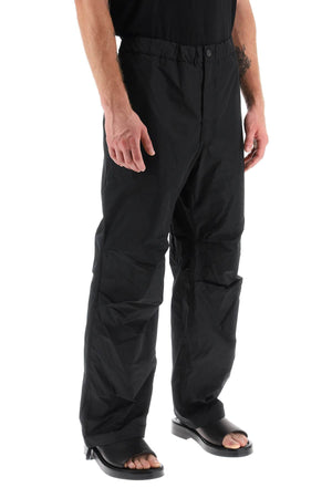 FERRAGAMO Men's Black Baggy Cargo Pants for FW23