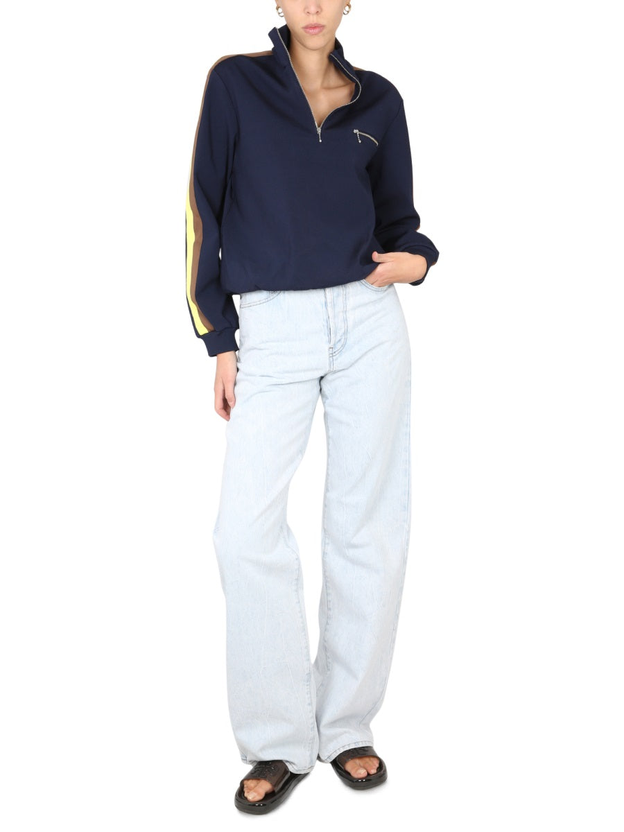 TORY BURCH Women's Front Zipper Mini Sweatshirt