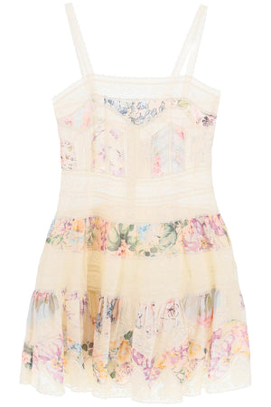 ZIMMERMANN Floral Lace Trim Mini Dress