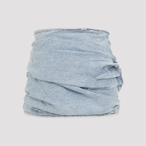 MAGDA BUTRYM Chic Blue Cotton Mini Skirt