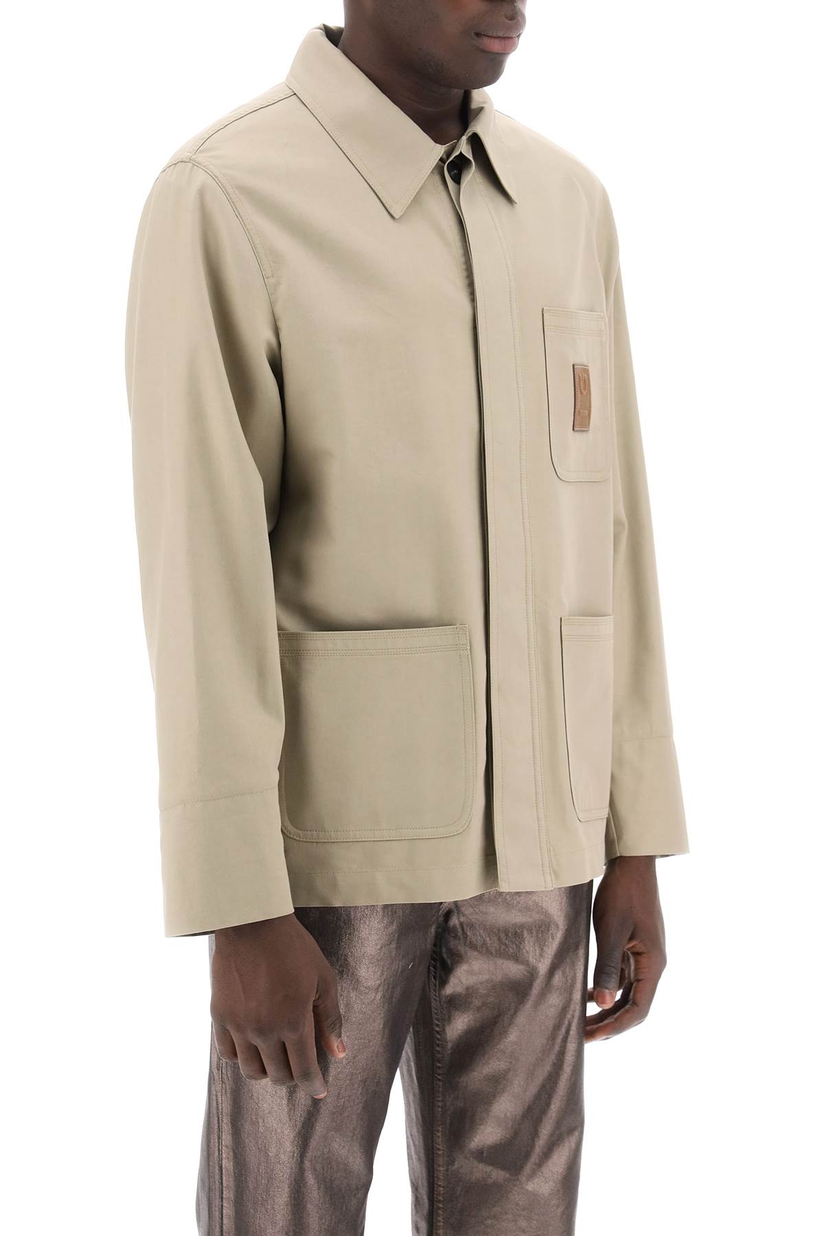 FERRAGAMO Men's Khaki Overshirt for SS24