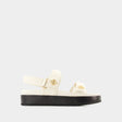 TORY BURCH Kira Sport White Leather Sandals