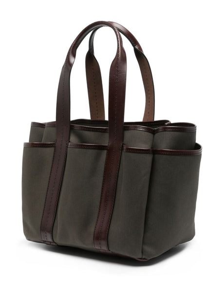 MAX MARA Mini Canvas Basket Tote Handbag