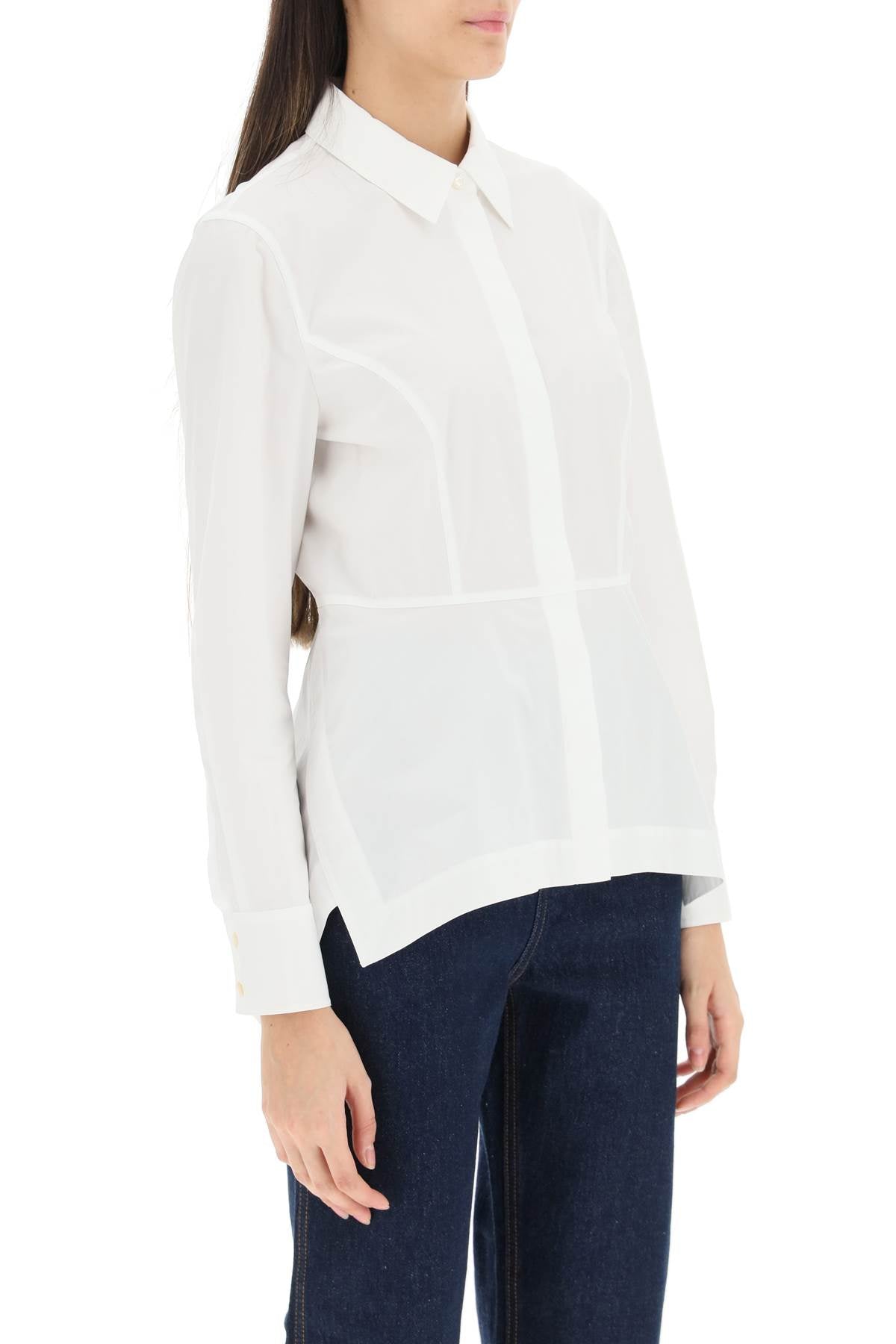 TORY BURCH Asymmetrical Cotton Poplin Shirt for Women - SS23 Collection