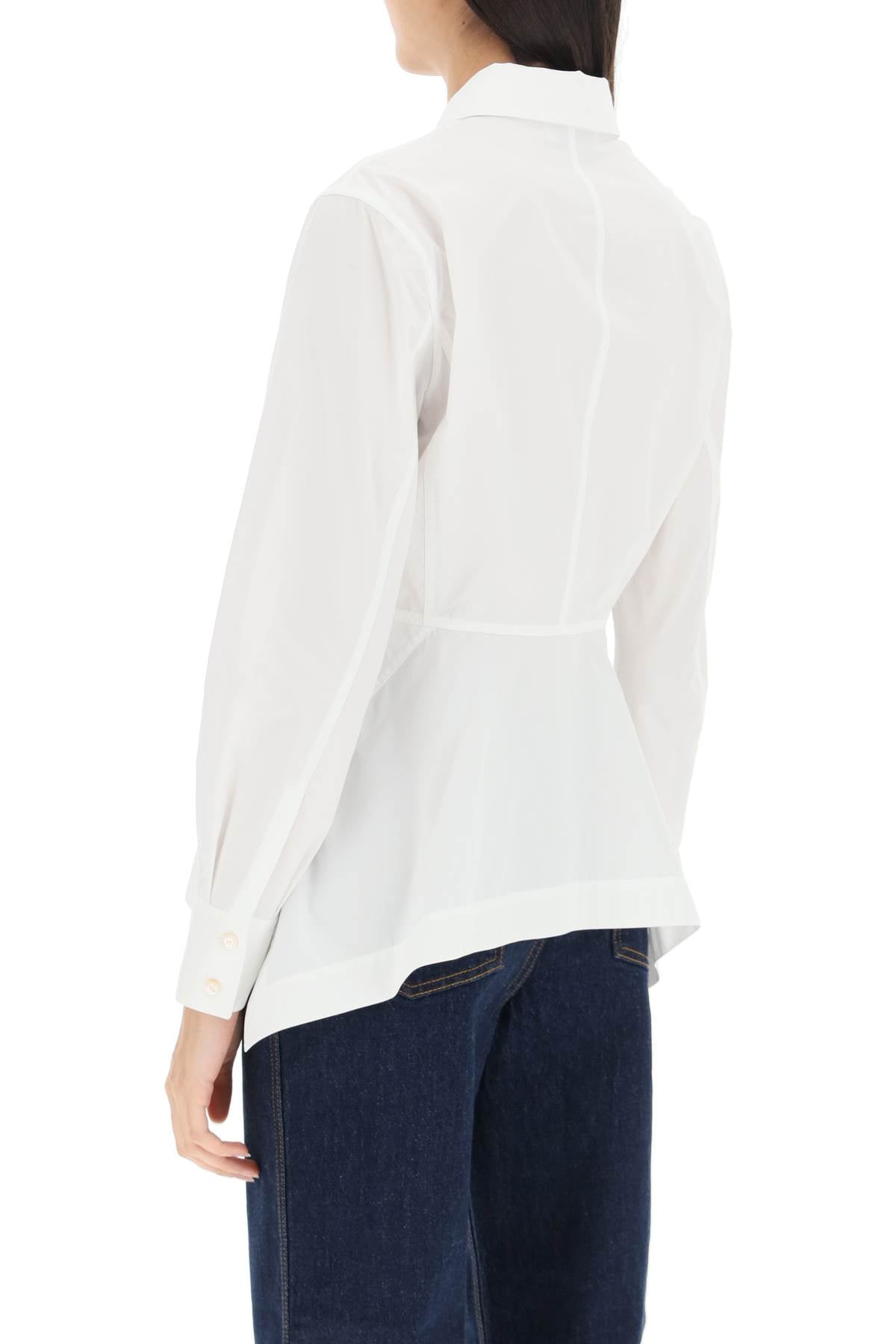 TORY BURCH Asymmetrical Cotton Poplin Shirt for Women - SS23 Collection