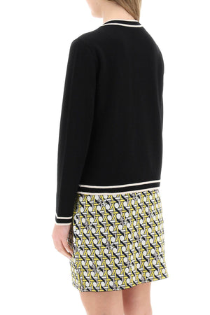 TORY BURCH Classic Black Wool Cardigan for Women