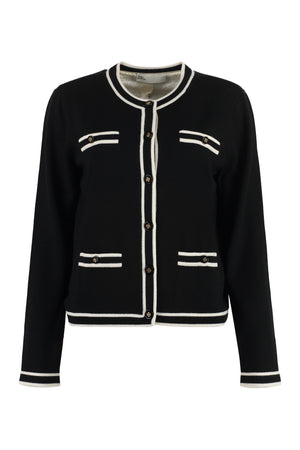 TORY BURCH Luxurious Merino Wool Cardigan for Women in Black