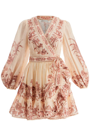 ZIMMERMANN Blossom Pink Floral Mini Wrap Dress