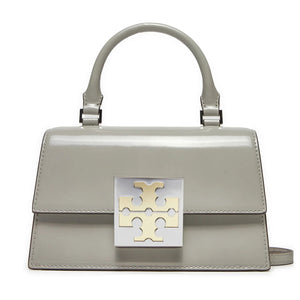 Cloud Gray Mini Leather Top-Handle Bag by Tory Burch for Women SS24