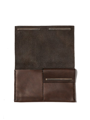 WERKSTATT:MUNCHEN Brown Leather Wallet with Silver Detail