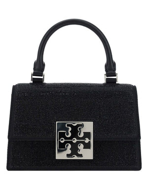 TORY BURCH Chic Mini Bon Bon Embellished Top-Handle Bag in Black