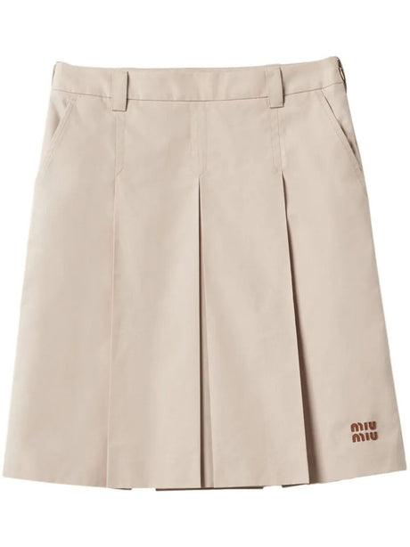 MIUMIU Men's Mini Skirt - Stylish Cotton Blend for Fall 2024