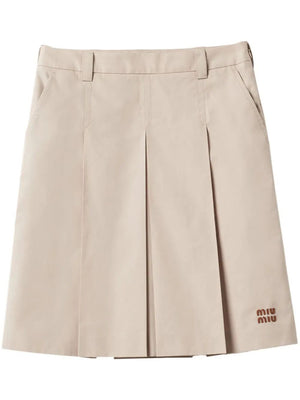 MIUMIU Men's Mini Skirt - Stylish Cotton Blend for Fall 2024