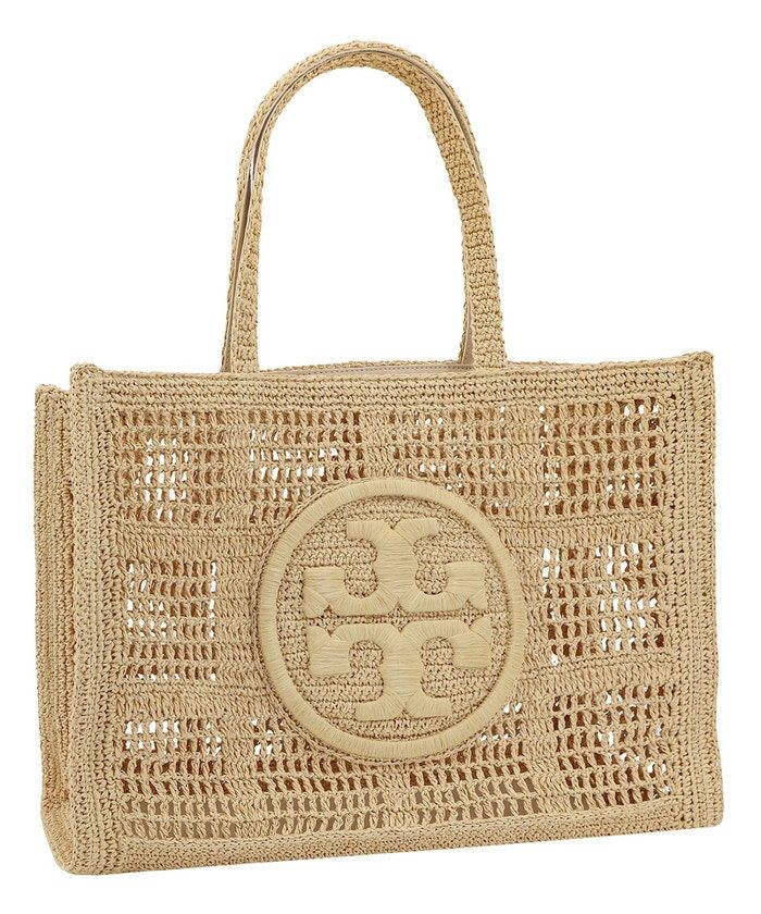 TORY BURCH Women's Ella Large Hand-Crocheted Tote Bag in Tan for SS24