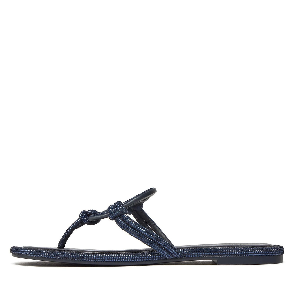 TORY BURCH Miller Knotted Pavé Navy Sandals