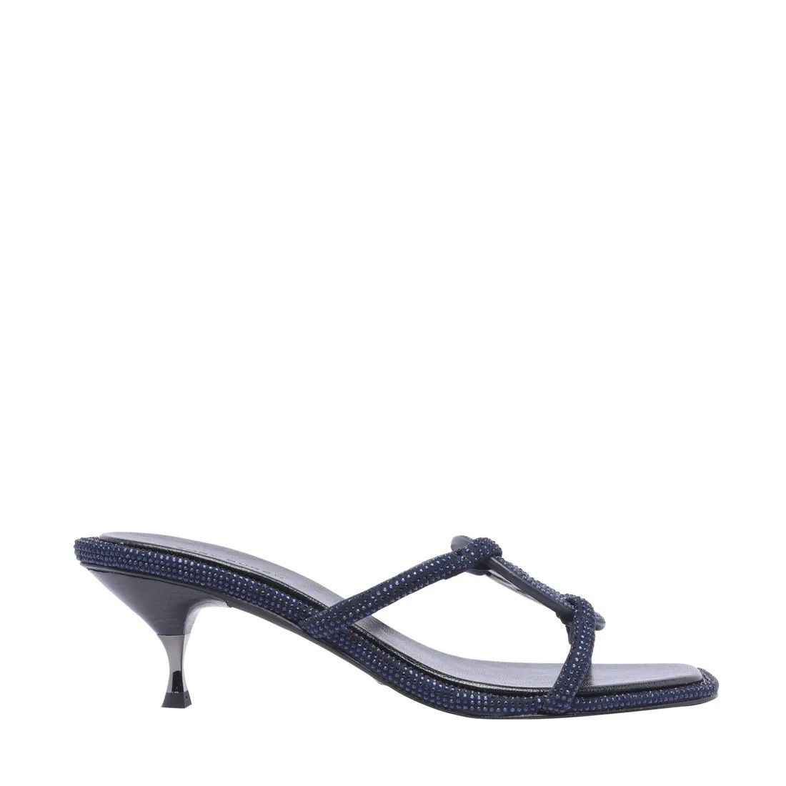 TORY BURCH Pave Geo Bombe Navy Low Heel Sandals