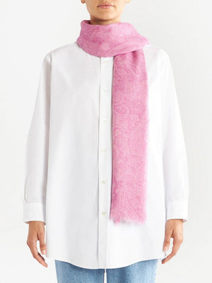 Foulard Style Rosa Foulard-Printed Cachemira Scarf cho phụ nữ - SS23