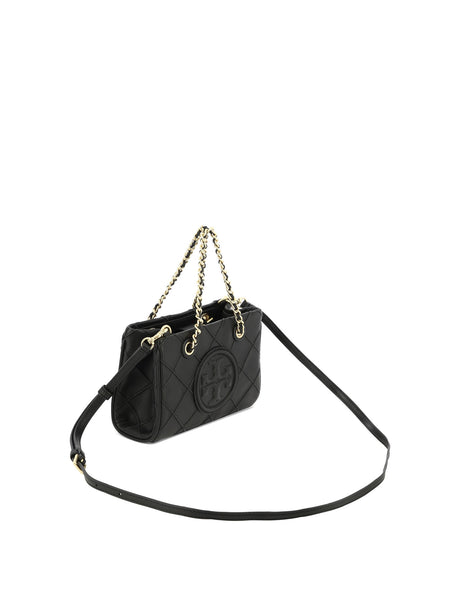 TORY BURCH Mini Black Lambskin Chain Tote for Women, SS24