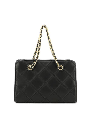 TORY BURCH Mini Black Lambskin Chain Tote for Women, SS24