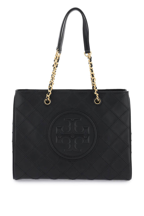 TORY BURCH Black Leather Tote Handbag for Women