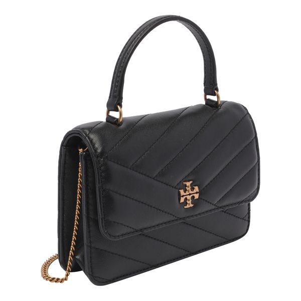 TORY BURCH Exquisite Foldover Top Handbag in Soft Yak Leather and Canvas