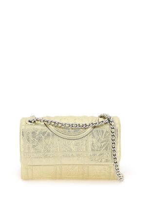 TORY BURCH Gold Quilted Lambskin Mini Shoulder Bag with Convertible Chain Strap