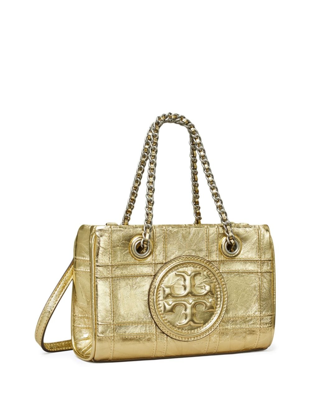 TORY BURCH Gold Lamb Leather Mini Shopper Tote for Women - SS24